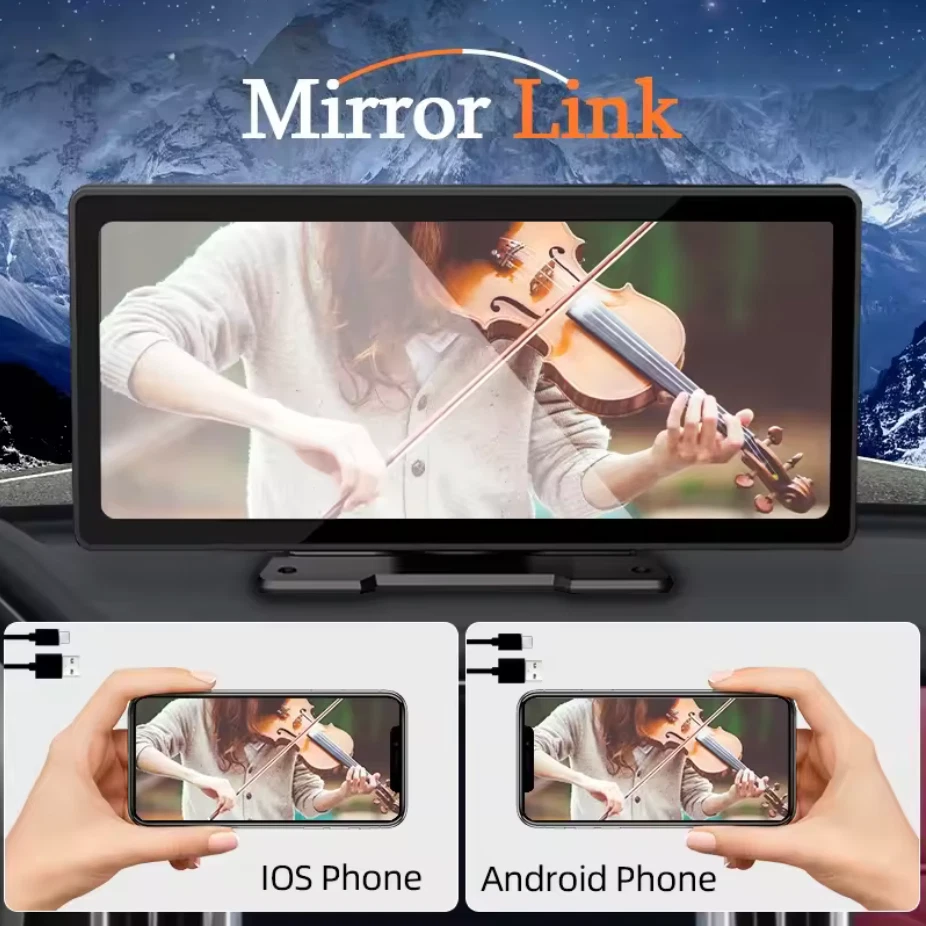 Schermo Universale Carplay Wireless 10.26" video Wireless Apple e Android USB - Immagine 3 di 4