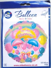 CTi Helium Foil Balloon 18" New Baby For Your Shower Pink & Blue for Girl or Boy