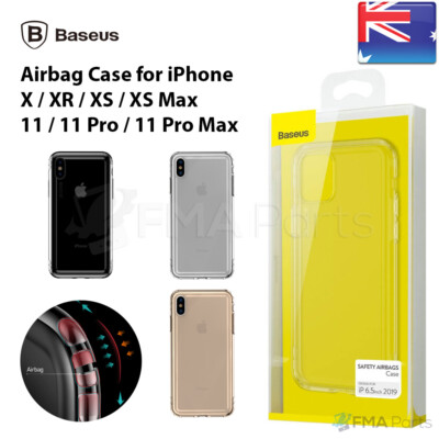 For iPhone 11 Pro X XS Max XR Genuine BASEUS Airbag Cushion Saftey Silicone Case