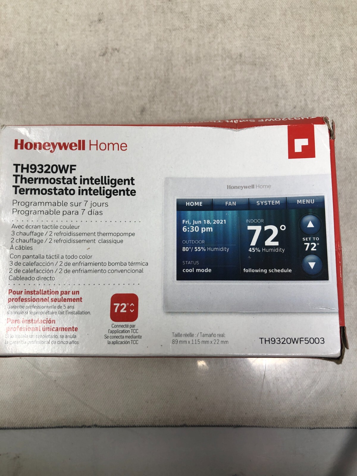 Honeywell WiFi 9000 7Day Programmable Thermostat (TH9320WF5003