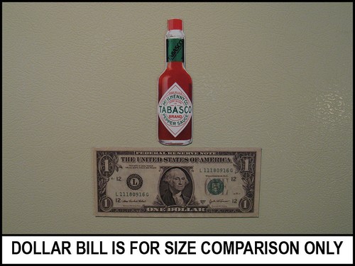 Fridge Fun Refrigerator Magnet TABASCO PEPPER SAUCE Bottle - Version A - Die Cut - Picture 2 of 6