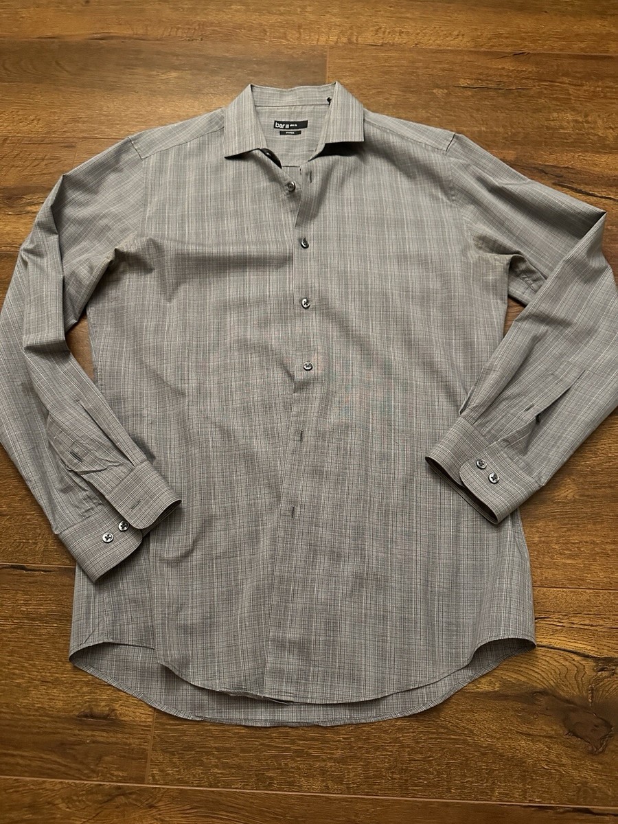 Bar III Mens Dress Shirt Long Sleeve Gray Size 15.5 33/32 Slim Fit Formal Medium Bar III Mens Dress Shirt Long Sleeve Gray Size 15.5 33/32 Slim Fit Formal Medium