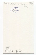 The Black Halos - Jay Millette Signed 3x5 Index Card Autographed Signature