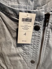 NWT 119 Chico's Plus 4 XXL-18 Blue Cool Casual Cotton Stretch Zip Snap Jacket