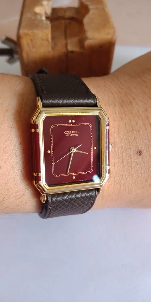 Tank ORIENT GP Cuarzo-Rojo Esfera Original Para Unisex/Hombre Reloj Vintage Foto 3 de 4