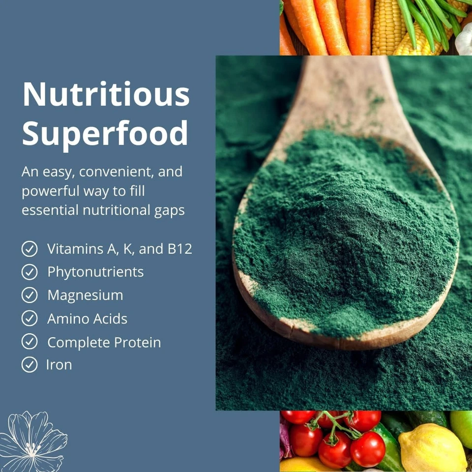 Pure Hawaiian Spirulina 16 Ounce Vegan Herbal Supplement for Immune Health - Image 4 of 4