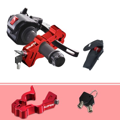 For Motorbike Motorcycle Handlebar Throttle Grip Lock Anti-theft Brake Lock Red