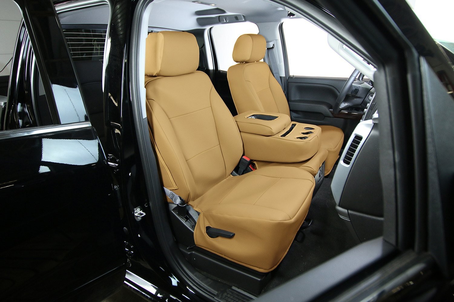 Saddleman 778283-09 Leatherette 1st Row Tan Custom Seat Covers