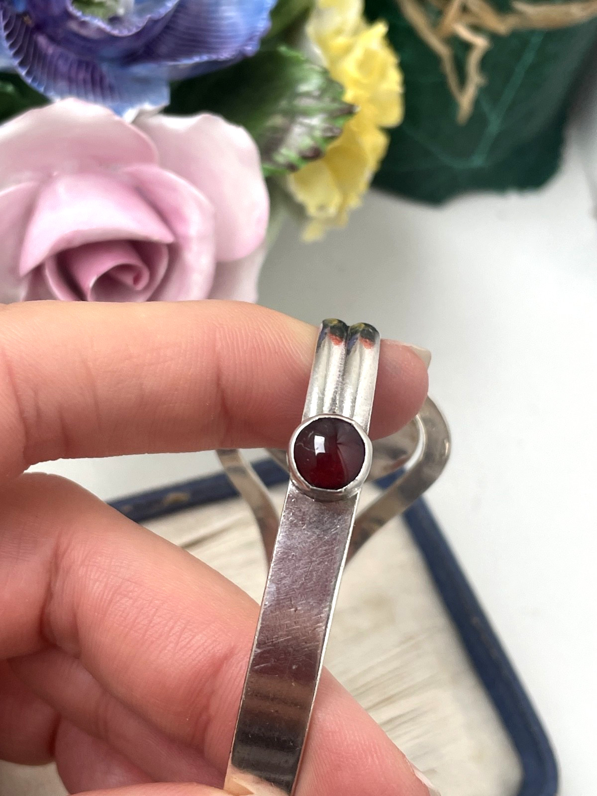 MODERNIST 925 SOLID STERLING SILVER ROSE QUARTZ A… - image 11