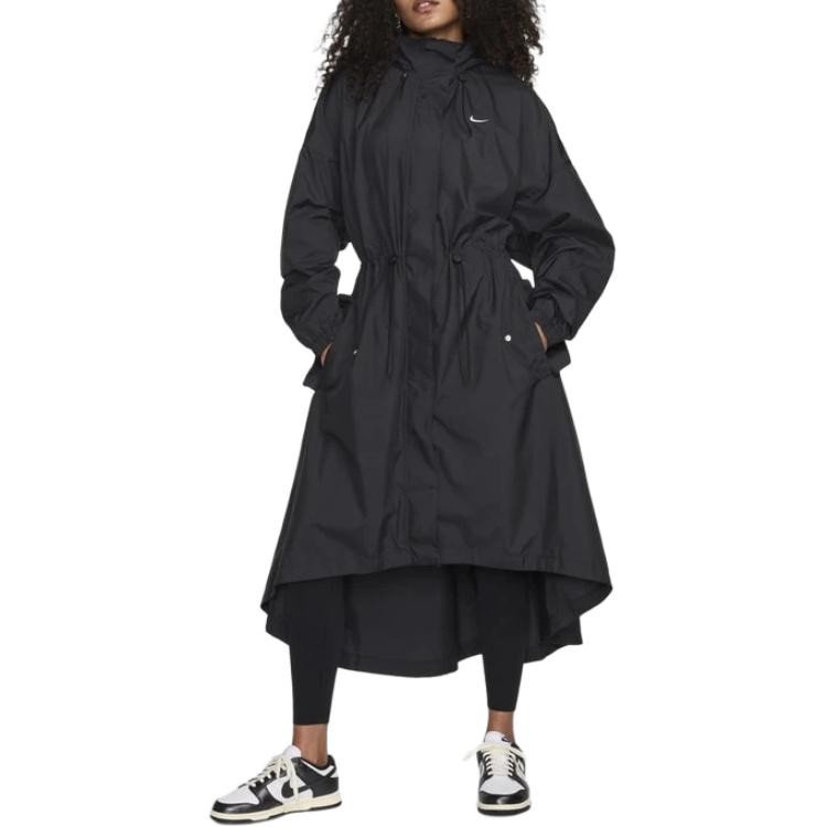 Nike Sportswear Essential Trench Coat 'Black/White' | eBay