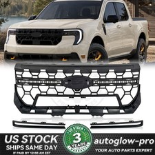 Front Bumper Grille Upper Grill W Matt Black Trims For 2025-2026 Ford Maverick