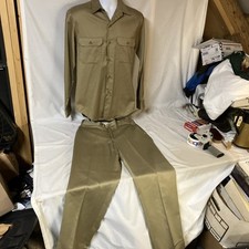 Vtg Big Mac Penneys Penn Prest Mens Beige Tan Shirt Small Pants 30x28 Uniform