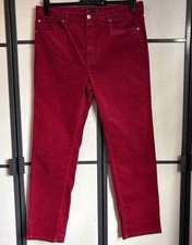 Marks & Spencer Raspberry Pink Velvety Cord Straight Leg Trousers. Size 18. VGC 