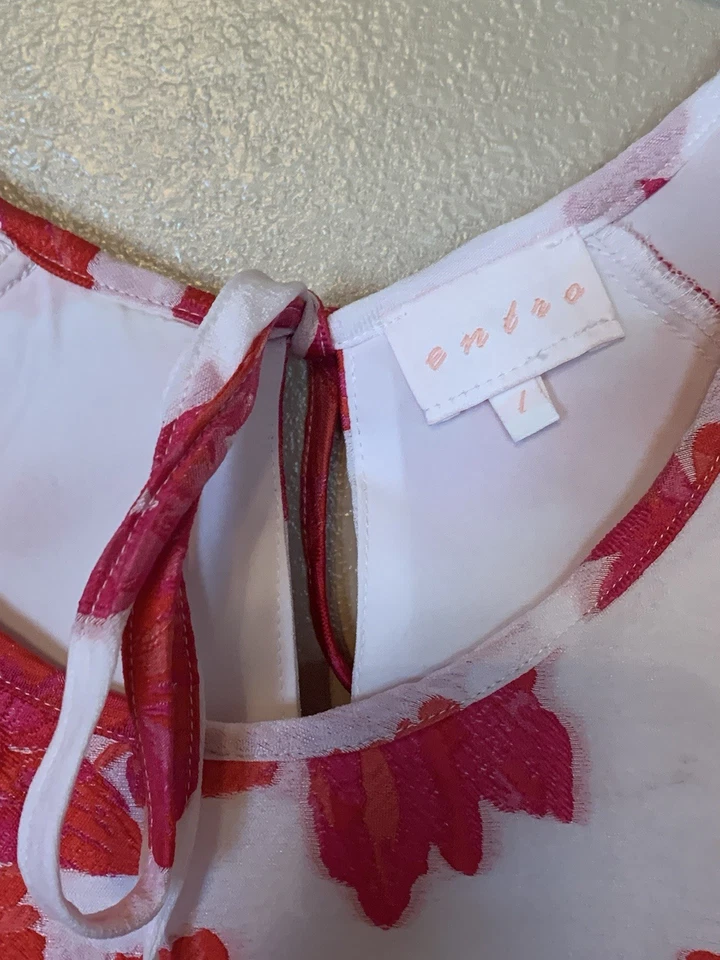 Vestido recto manga abullonada floral Entro talla L Foto 3 de 4