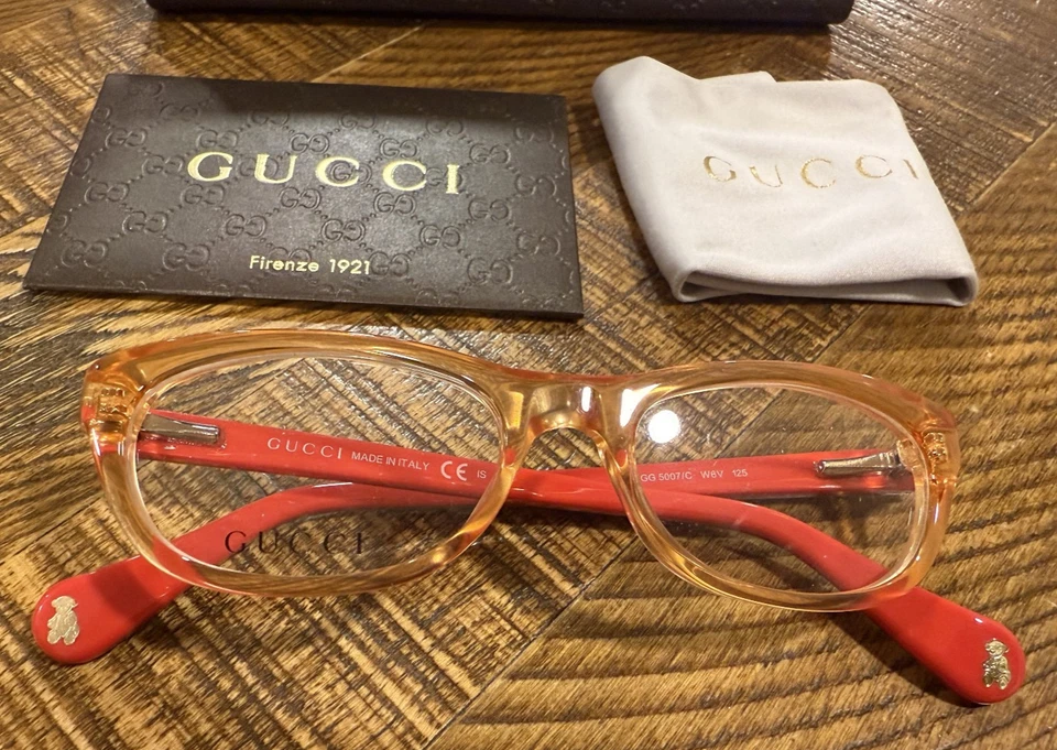 Gafas ópticas ovaladas Gucci 50 mm rojo naranja GG 5007/C W6V 125 NUEVAS Foto 2 de 4