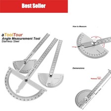Stainless Steel Angle Meter Protractor Ruler 180 Degree Goniometer Woodworking