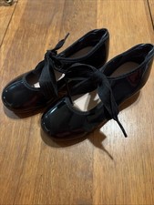 Capezio Children's Size 10M Black Leather Tele Tone Tap Shoes