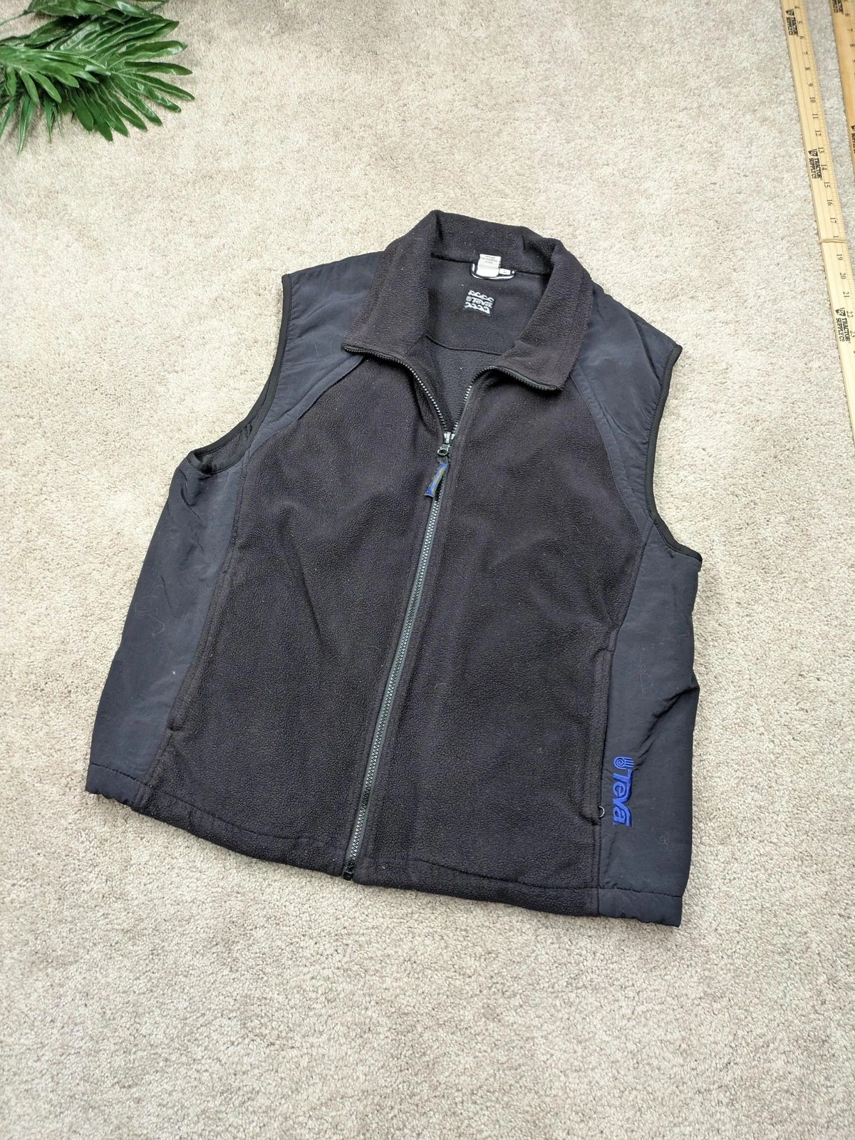 Vintage Teva Vest Mens Large Fleece Full Zip Outdoor Camping Hiking Pockets