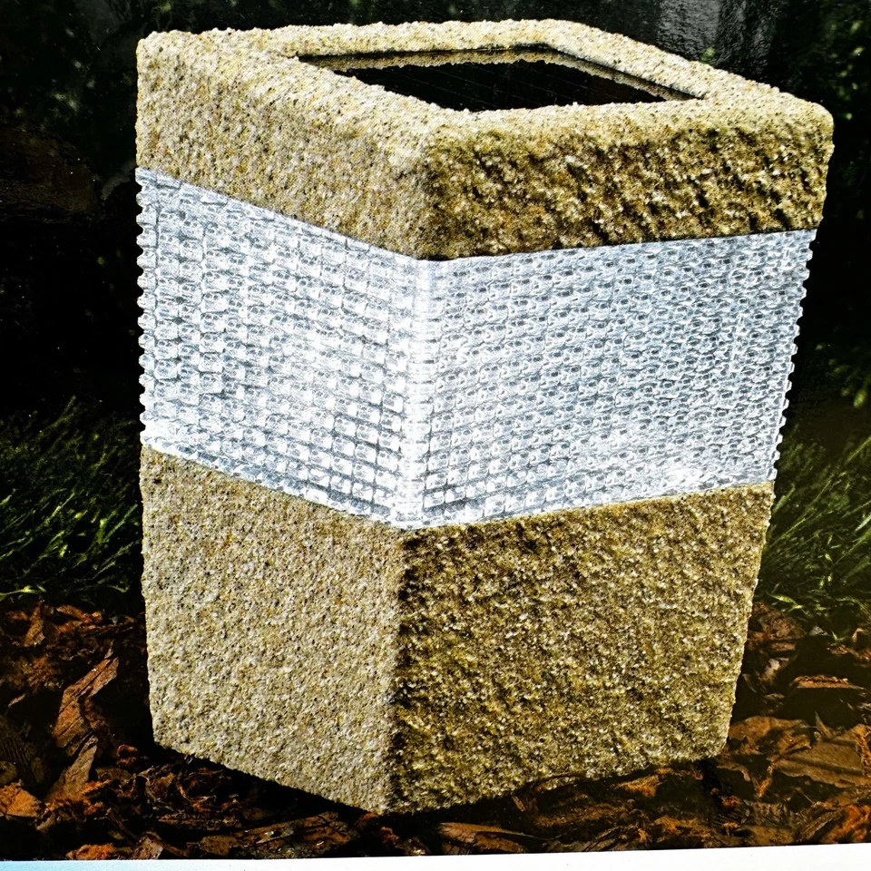 NUEVO Juego de 2 luces solares de camino de imitación de piedra blanca luz cuadrada Westinghouse NOS Foto 2 de 4