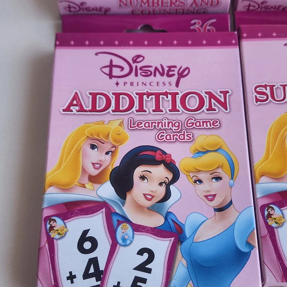 Lote de 4 tarjetas matemáticas Disney Princess 2005 nuevas en paquete Foto 2 de 4