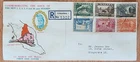 Malaya definitive stamps Singapore registered FDC TRAIN