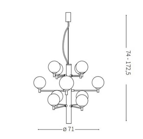 Ideal Lux  COPERNICO SP12 BIANCO Lampada a sospensione D 710 - Immagine 3 di 4