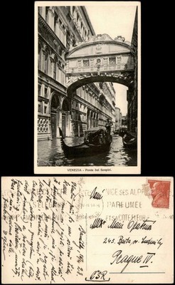Cartoline Venice Venezia Ponte dei Sospiri 1928