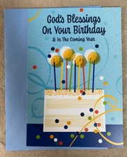 Happy Birthday Greeting Card W/ Envelope  God's Blessings on Your Birthday
