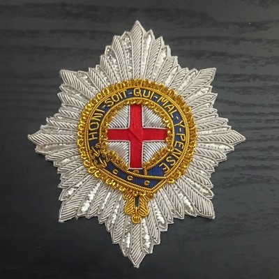 Order of the Garter Embroidered Badge Patch with Honi Soit Qui Mal Y Pense Motto
