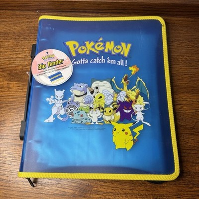 New 1999 BLOCKBUSTER - POKMON - Clear Blue Trading Card 3-Ring Zipper  Binder | eBay