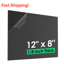 ABS Sheet 3mm 1/8 Inch 12x8" Black Plastic Sheet Waterproof DIY Craft Material