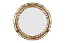 Round Metal Porthole Wall Mirror, Gold