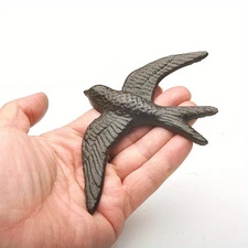 1PC Cast Iron Swallow Bird Shape Wall Decor Rustic Metal Sculpture Flying BIRD