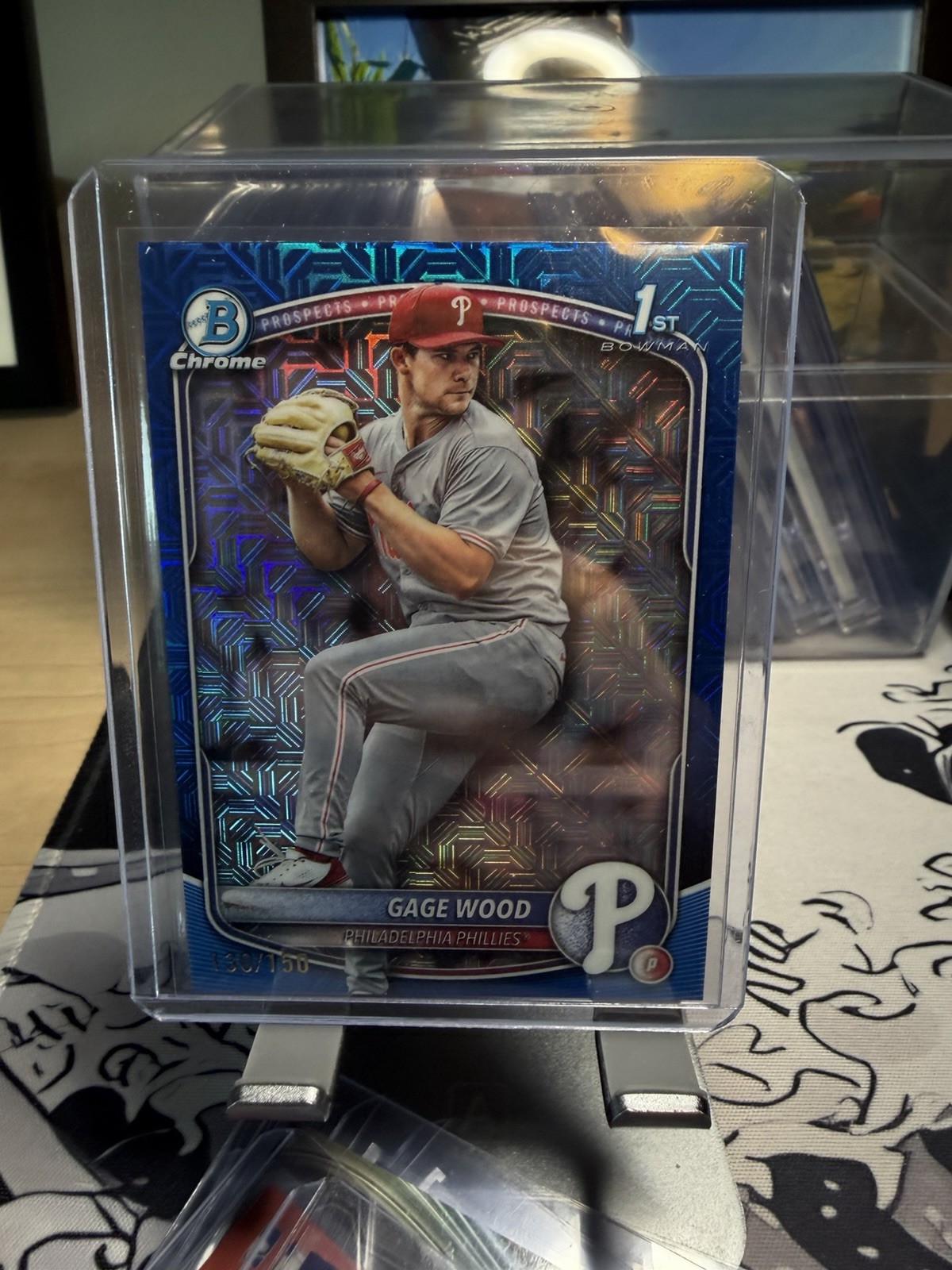 2025 Bowman Chrome Draft Gage Wood Mojo Refractor Blue /150 #BDC-4 Phillies