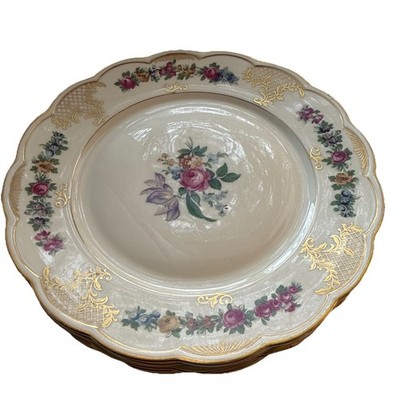 Collectable Royal Bayreuth 9  dinner Plates Floral - Bavaria 