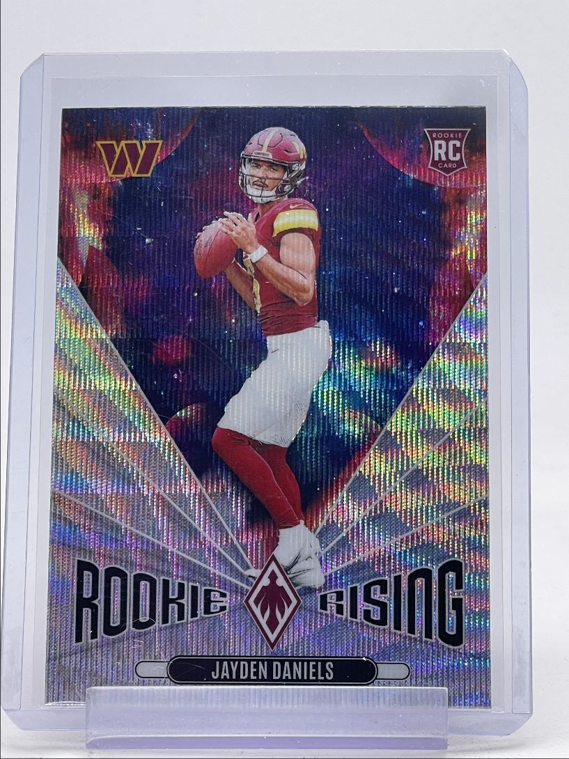 JAYDEN DANIELS 2024 PHOENIX ROOKIE RISING WAVE PRIZM COMMANDERS RC Q3152