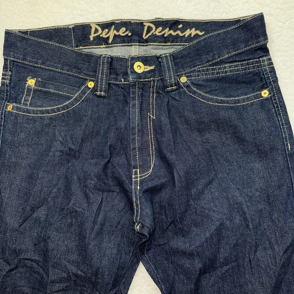Pantalones de mezclilla Pepe Jeans para mujer 16 azules lavados oscuros pierna recta bolsillos con solapa Foto 3 de 4