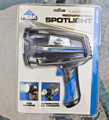 Peak Performance 1 Million CP 345 Lumens Rechargeable Spotlight LED Worklight