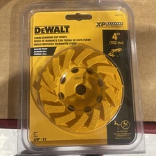 🛠  DEWALT 4" XP Extended Performance Turbo Diamond Cup Wheel DW4772T