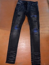 Amiri Plaid MX1 Straight Fit Jeans Aged Black...