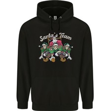 Santa American Football Team Christmas Xmas Mens 80 Cotton Hoodie