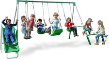 Park Ridge Metal Swing Set for Kids Ages 3-8   2 Swings Standing Swing Roman ...