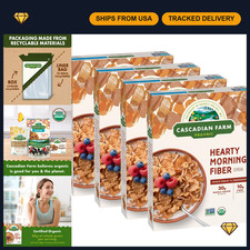 Organic Hearty Morning Fiber Cereal, 14.6 oz Box, Pack of 4 - Healthy Breakfast
