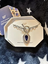 Bomb Party Sept 25 Rare UNICORN NK44097 Lab Sapphire Rhodium Necklace