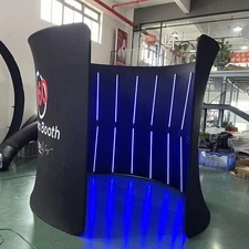 10FT Photo Booth Enclosure w/32 LED Light Bar Backdrop Birthday Photography