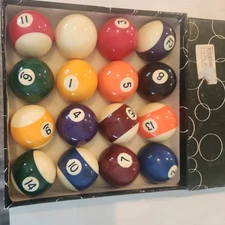 Aska 2-1/4" Full 16 Piece Pool Table Billiard Balls Pool Ball Set Standard Size