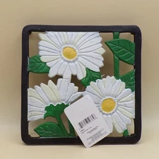 Daisy Four-Footed Trivet 8" Square New Evergreen Home & Garden