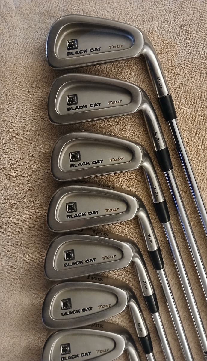 NYC CROSS 金属製リング・タグセット TZ GOLF - VINTAGE LYNX Black Cat Tour Ni Cr 3-PW Iron Set Stiff