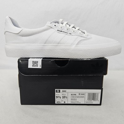 Adidas 3MC Originals Canvas Skateboarding Shoes B22705 White Men's Size 9.5