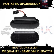 SMOKED SWEEP STYLE DYNAMIC LED INDICATOR REPEATER LIGHTS X2 FOR VW CADDY MK2&3